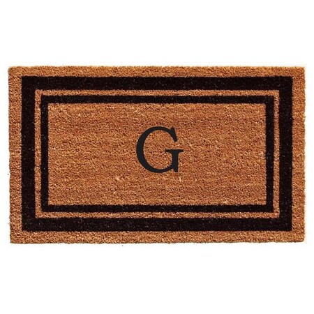 Configuracion 18 x 30 in. Black Border Monogram Rectangular Doormat, Natural - Letter G CO3362925